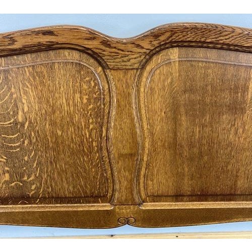Vintage French Louis XVI Carved Oak Double Bed Headboard For Sale - Image 5 of 7