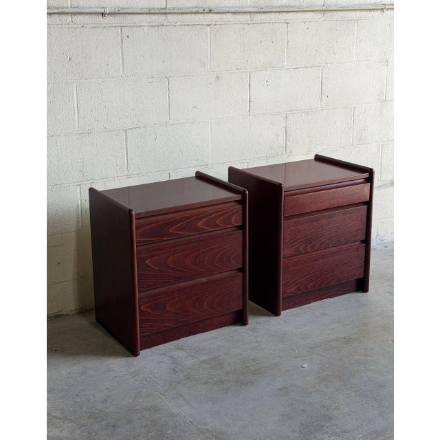 Pair of Vintage Danish Modern Wooden Nightstands / Bedside Tables For Sale - Image 9 of 10
