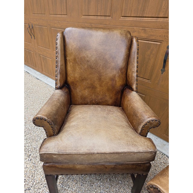 Pair of Henredon Leather Armchairs For Sale - Image 18 of 18