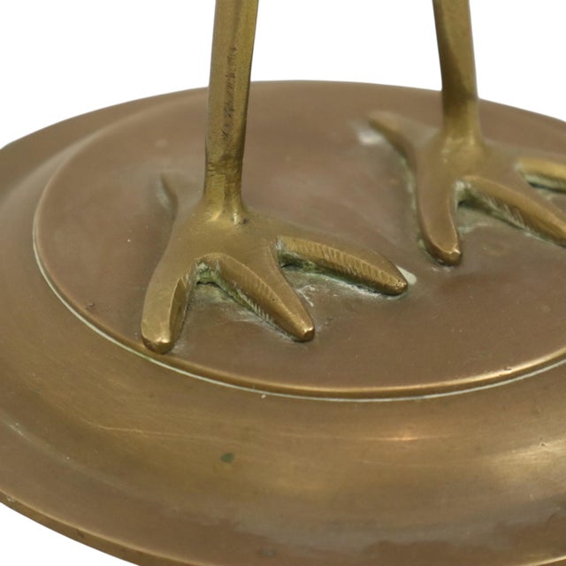 Large Hollywood Regency Brass Crane Bird, 1970s For Sale - Image 12 of 16