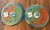 Glass Linda Sarine Designs Handcrafted Abstract Art Glass Candle Plates, Set of 2 For Sale - Image 7 of 10