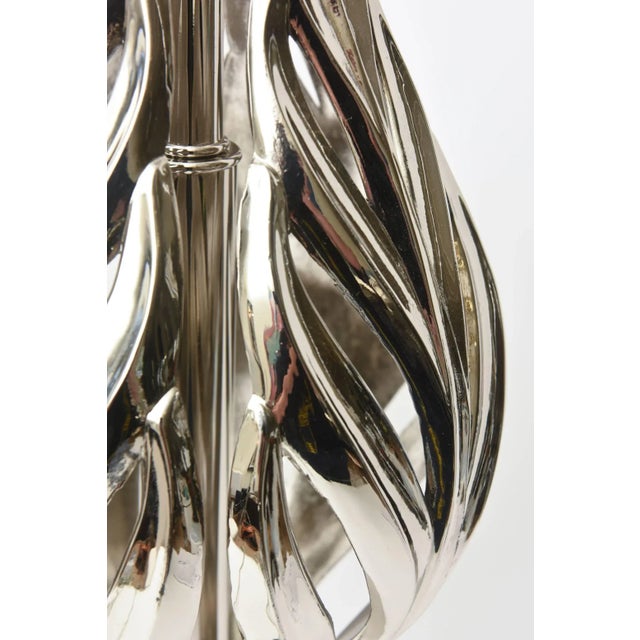 Metal Mid Century Modern Rembrandt Nickel Silver Abacus Table Lamps Pair of Restored For Sale - Image 7 of 11