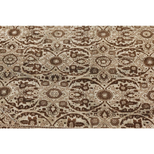 Textile Antique Persian Tabriz Botanic Handmade Wool Carpet For Sale - Image 7 of 9