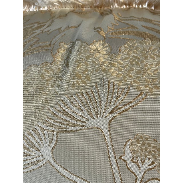 Gorgeous Pair Fortuny Style Silk Brocade Pillows With Fringes and Feather Down For Sale - Image 4 of 8