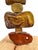 Marc Zimmerman "Small Earthtone Ceramic Totem" Glazed Ceramic, 40 Inches Tall, Brown and Gold Glaze, Wood Base, Contemporary Art West Coast For Sale - Image 4 of 7