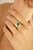 Vintage Style Cushion Cut Emerald Ring Size 5 18k Solid Gold For Sale - Image 4 of 12
