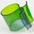 Massive Modernist Blue and Emerald Plexiglass Lucite Bangle Bracelet For Sale - Image 4 of 8