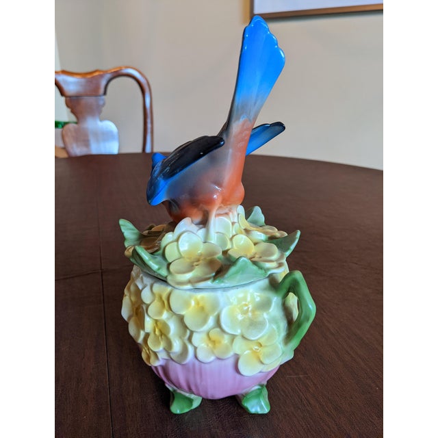 Blue Antique Bavarian Covered Dish For Sale - Image 8 of 13