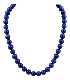 Vintage Lapis Lazuli Single Strand Necklace with 14 Karat Yellow Gold Lobster