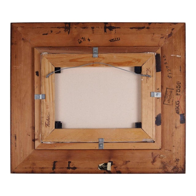 Unsigned Snowy Trail Through Gate Oil Painting For Sale - Image 4 of 4