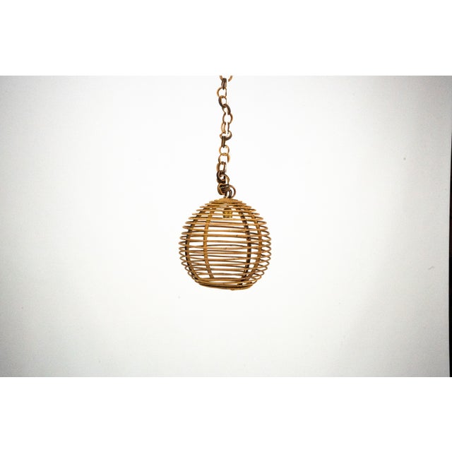 Vintage Italian Bamboo Sphere Chandelier, 1950s For Sale - Image 11 of 13