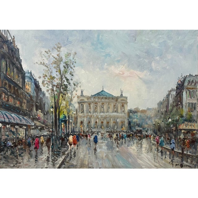Paris Palais Garnier (Opera House) with Figures 20th Century Post-Impressionism 1975 Circa For Sale - Image 16 of 18