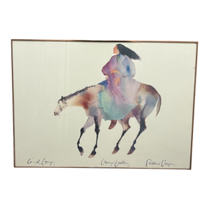 Vintage Framed Watercolor Painting Print by Carol Grigg