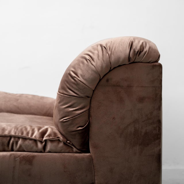 Brown Vintage Brown Velvet Armchairs, 1970s, Set of 2 For Sale - Image 8 of 12
