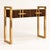 This modern console table in chocolate brown Murano glass and brass is handcrafted in Italy for elegant and welcoming...