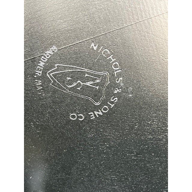 American Vintage Nichols & Stone Windsor Rocking Chair – Black Hand-Painted Fruit Stencil, Gardner, Massachusetts For Sale - Image 3 of 9