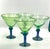 Bottle Green 1980s Hand Blown Green and Cobalt Martini - Set of 4 For Sale - Image 8 of 8