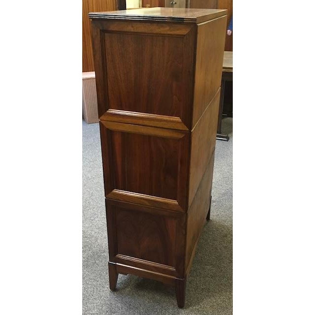 MM27 Solid Walnut Three Tier Vinyl Storage Shelving 1970's Vintage