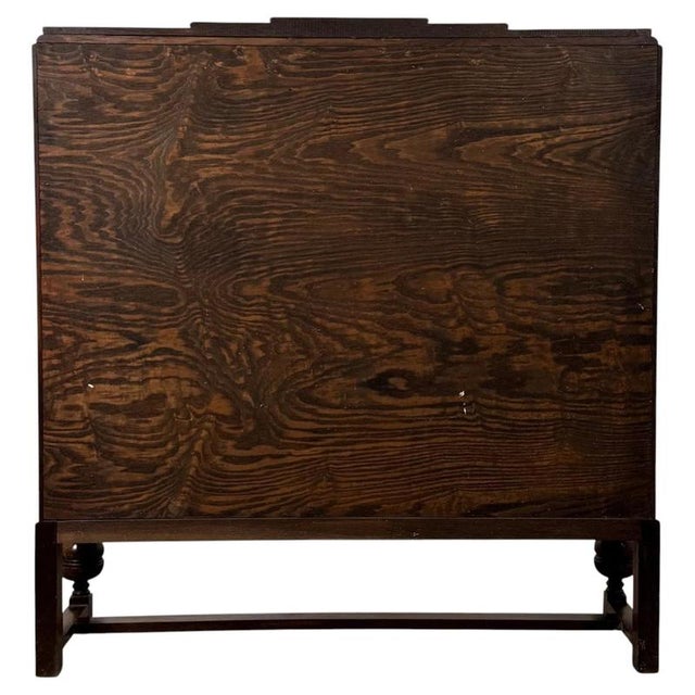 Brown Antique English Oak Display and Storage Cabinet Vitrine For Sale - Image 8 of 11