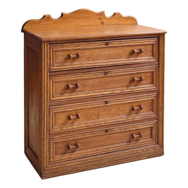 The Vintage Primitive Carved Oak Dresser For Sale