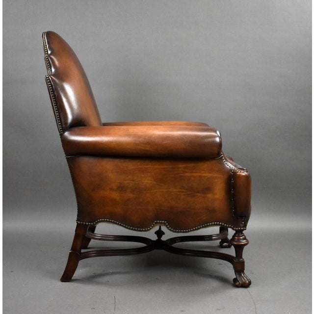 Victorian Hand Dyed Leather Armchair, 1870 For Sale - Image 6 of 9