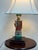 Red Vintage Chinese Famille Rose Porcelain Court Figure Table Lamp For Sale - Image 8 of 12