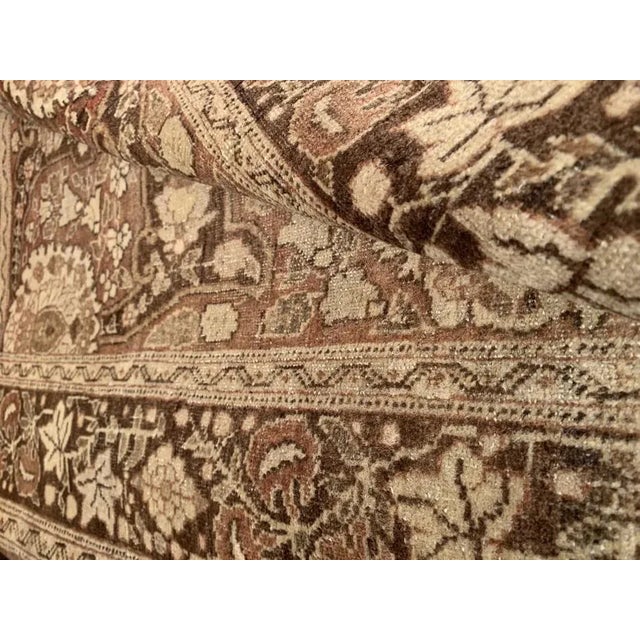 Traditional Pasargad Light Brown Persian Antique Tabriz For Sale - Image 3 of 5