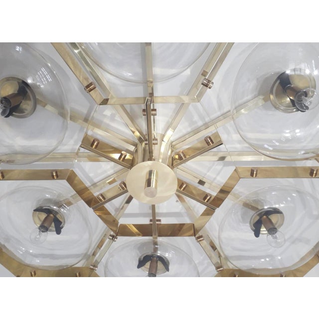 Metal 21st Century Beehive Polished Brass Clear Murano Flush Mount by Fabio LTD For Sale - Image 7 of 7