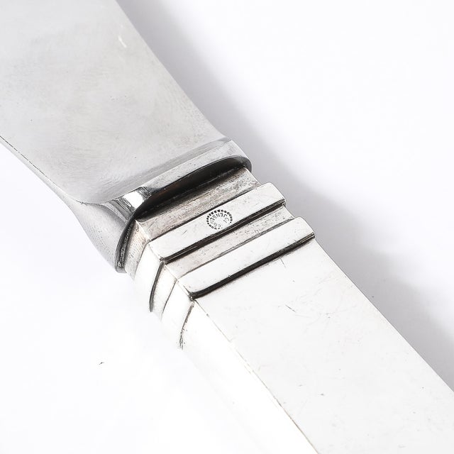 Art Deco Skyscraper Style Sterling Silver Carving Set Signed Georg Jensen For Sale - Image 17 of 17