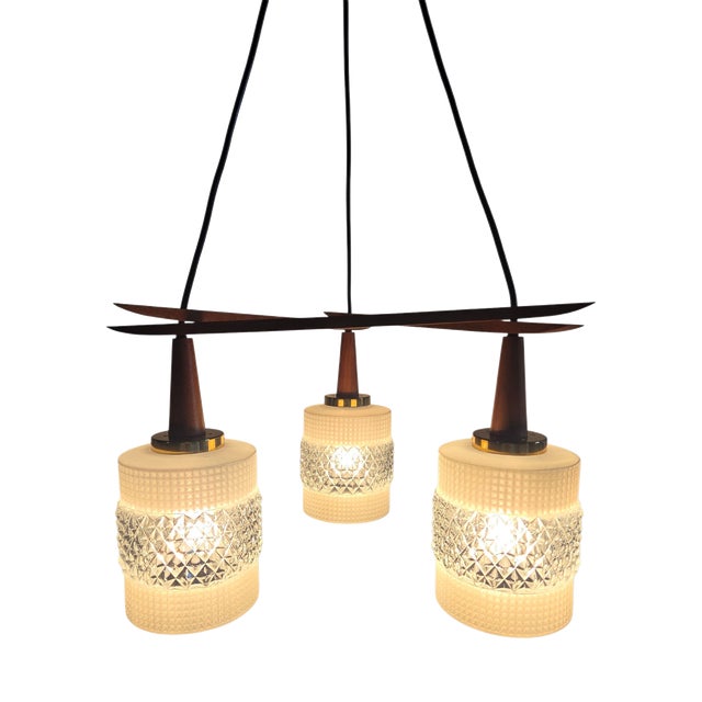 Danish Pendant Lamp in Teak Wood, 1960s For Sale
