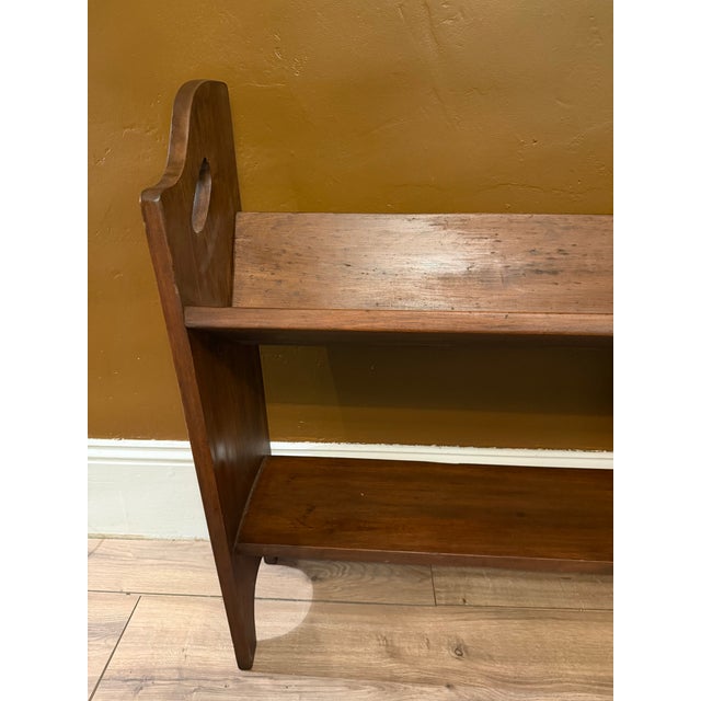Arts & Crafts Antique Mission Oak Arts & Crafts 2-Tier Book Stand or Trough For Sale - Image 3 of 12