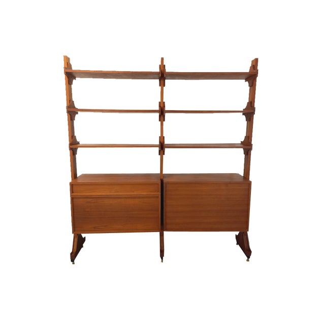 Vintage Wall Shelf in Teak, 1960s For Sale