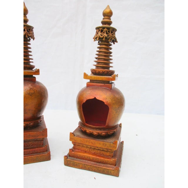 Antique Sino-Tibetan Stupas - a Pair. For Sale - Image 4 of 7