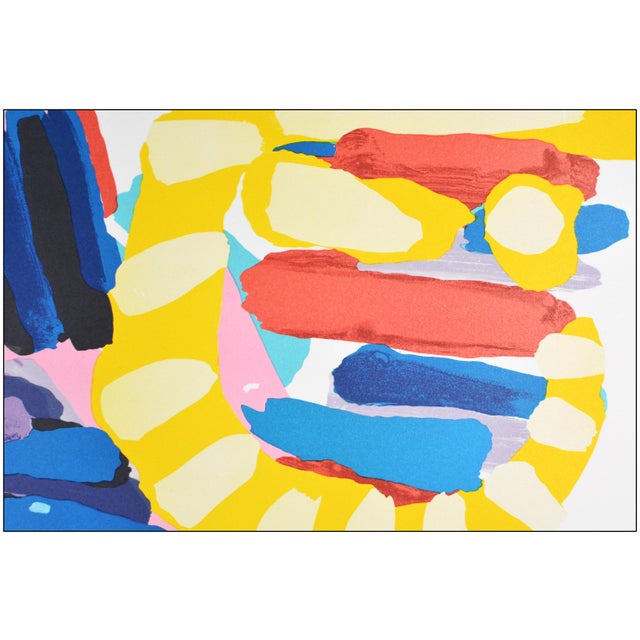 Karel Appel Late 20th Century Resting in Colors Abstract Blue Lithograph Karel Appel For Sale - Image 4 of 7