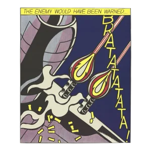 1997 Roy Lichtenstein 'The Enemy Would Have Been Warned (Panel 2)' Pop Art Multicolor,Blue Netherlands Offset Lithograph