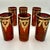 Mid-Century Modern Italian Red Highball Glasses with 24k Gold Garlands from Interglass, 1980s, Set of 6 For Sale - Image 3 of 14