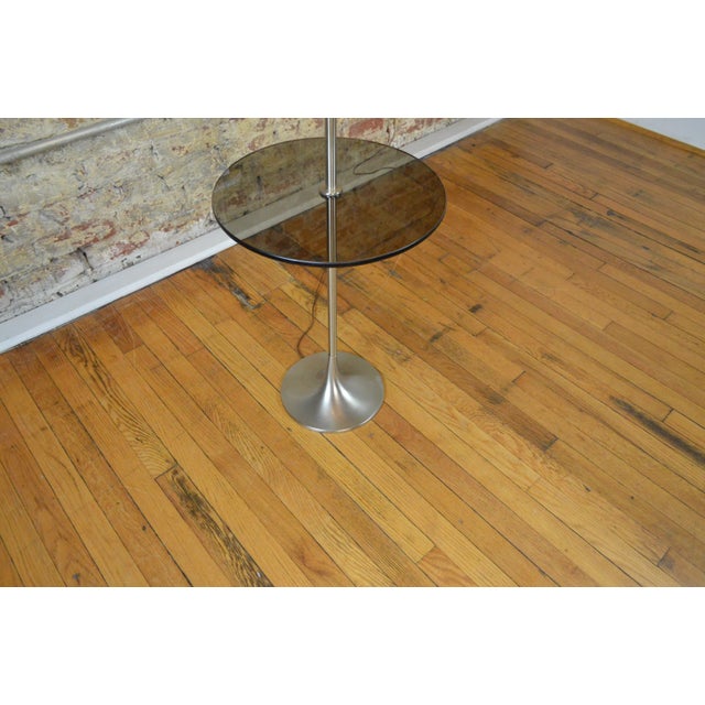 Mid-Century Modern Laurel Floor Lamp With Glass Side Table For Sale - Image 3 of 5