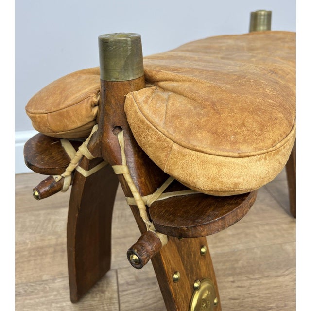 Metal Vintage Ottoman in Oak For Sale - Image 7 of 17