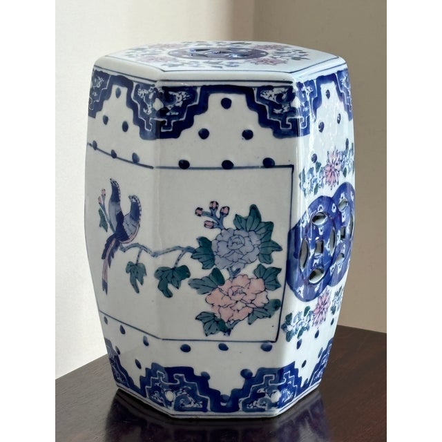 Late 20th Century Petite Chinoiserie Porcelain Garden Stool For Sale - Image 4 of 12