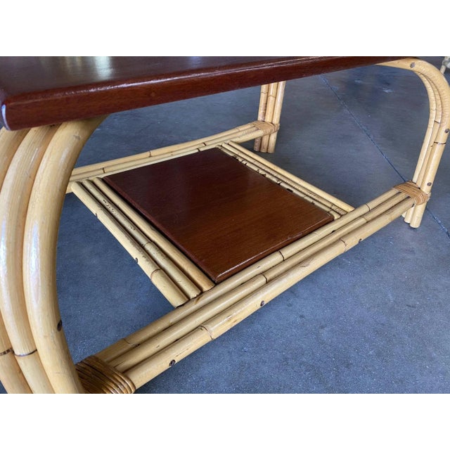 Restored Rattan & Mahogany "Grasshopper" Cocktail Table For Sale - Image 10 of 13