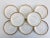 Set of eight vintage porcelain French Limoges saucers beautifully elegant gilt rims. Marked, "Elite Works, Limoges,...