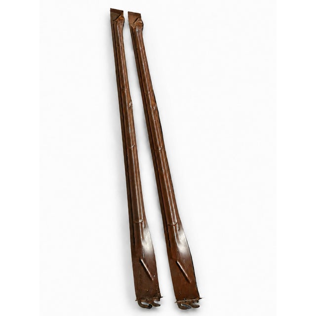 1980s Cherry Queen Size Headboard Foot Board Rails and Supports For Sale - Image 10 of 10