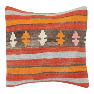 19"x20" Vintage Kilim Cushion Cover. Turkish Accent Pillow. Throw Pillow Cover For Sale