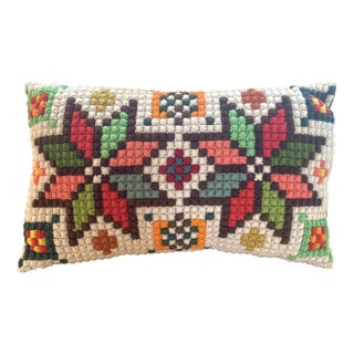 Vintage Embroidered Pillow For Sale