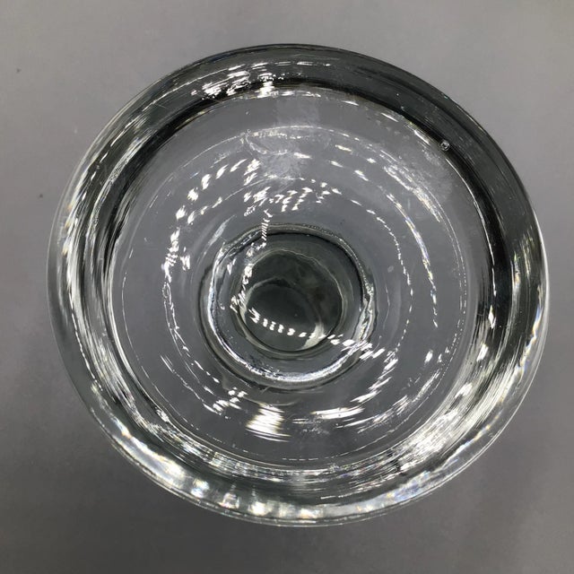 Hand Blown Bubble Bottom Ground Top Crystal Decanter With Stopper For Sale - Image 9 of 13