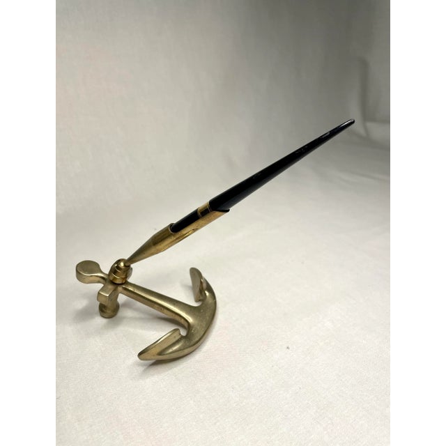 Nautical Solid Brass Anchor Pen Desk Accessory Set For Sale - Image 11 of 11