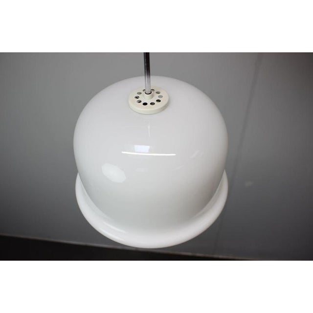 Vintage Czechoslovakian Opaline Glass Pendant Lamp, 1970 For Sale - Image 4 of 9