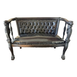 Late 19th Century Victorian Lion-Head Settee For Sale