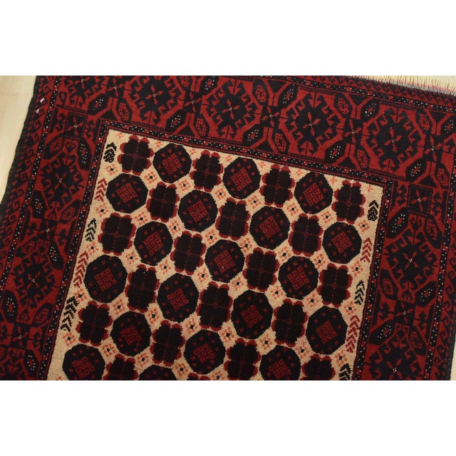 Baloch Rug 2’11” X 5’2” Beige Wool Vintage Tribal Hand-Knotted Oriental Carpet For Sale In Philadelphia - Image 6 of 12