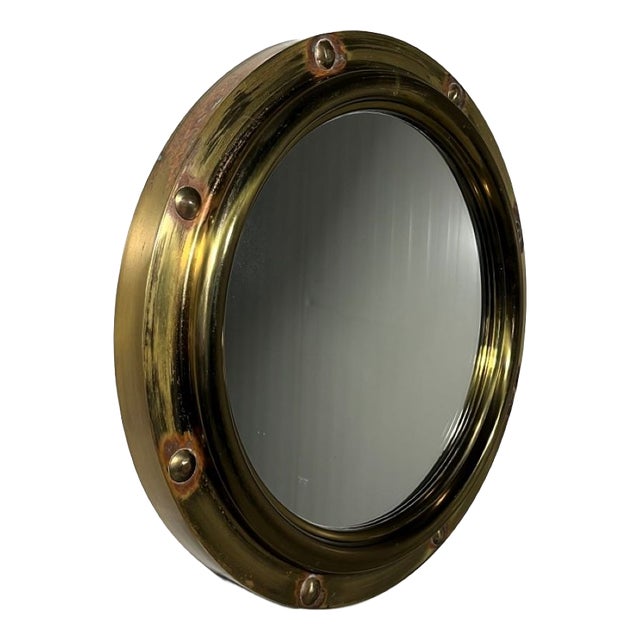 Brass Porthole Wall Mirror from Deutsche Werkstätten, 1950s For Sale